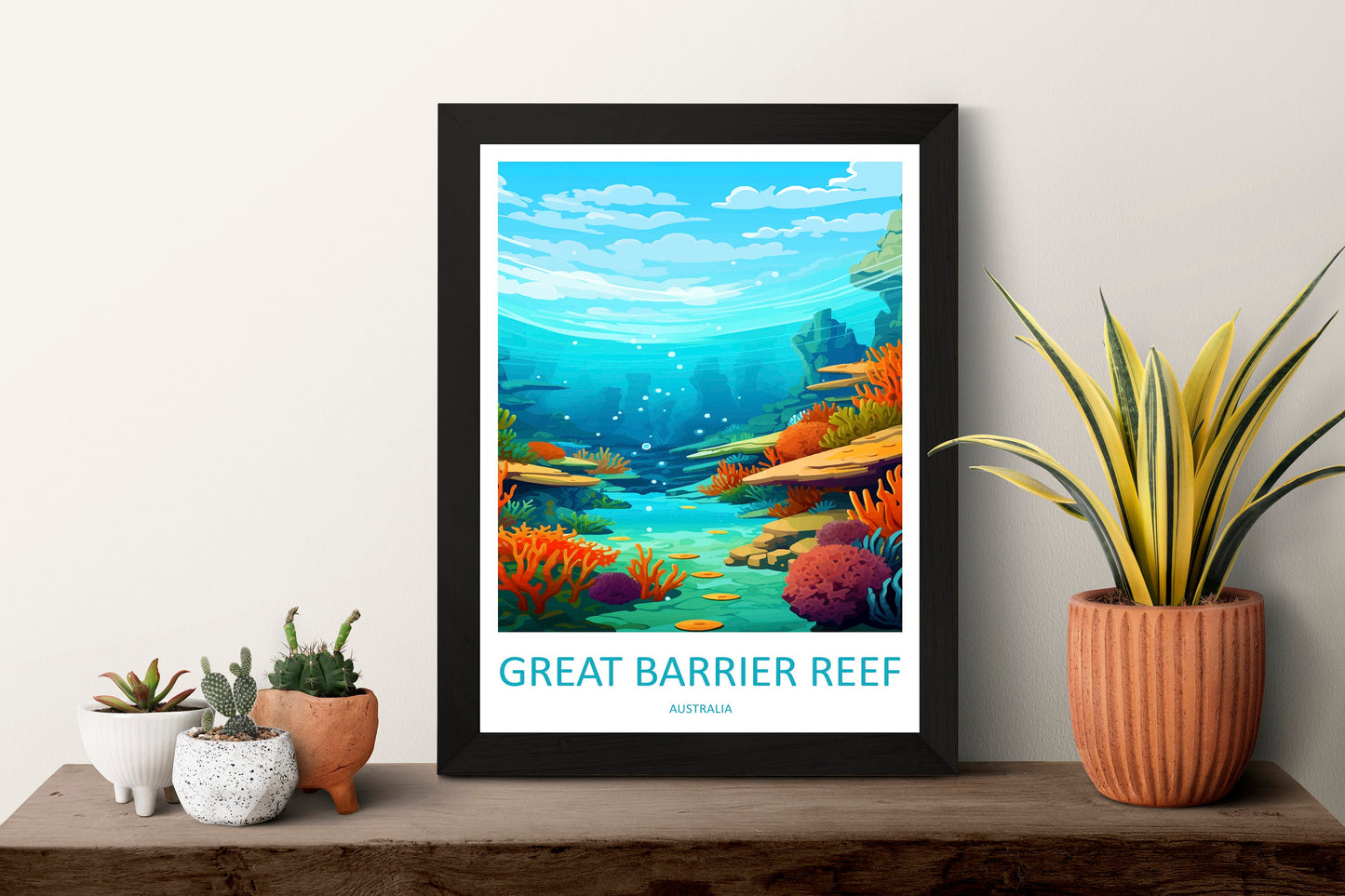 Great Barrier Reef Travel Print Wall Art Great Barrier Reef Wall Hanging Home Décor Great Barrier Reef Gift Art Lovers Wall Art Australia
