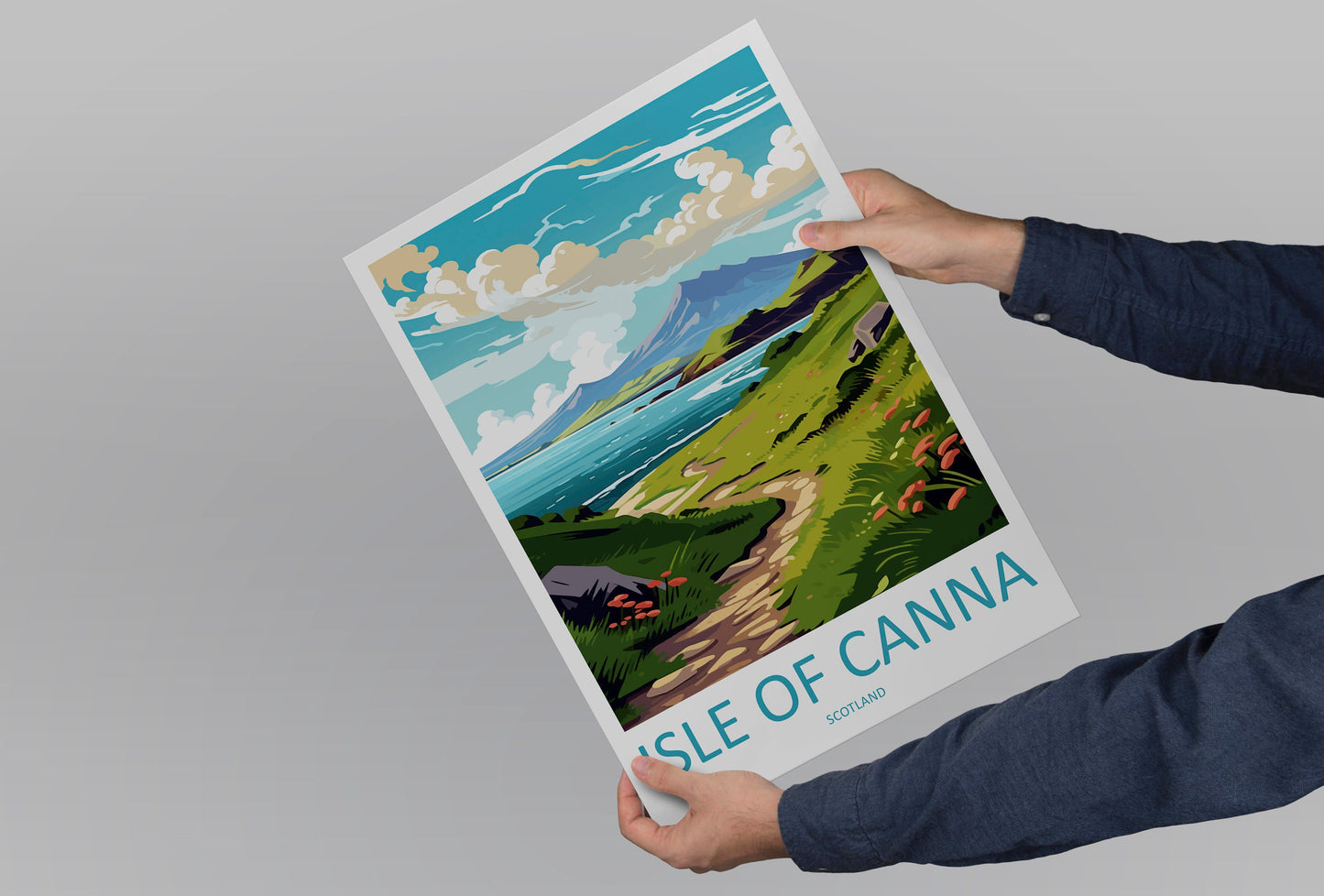 Isle Of Canna Travel Print Wall Art Isle Of Canna Wall Hanging Home Décor Isle Of Canna Gift Art Lovers Scotland Art Lover Travel Gift