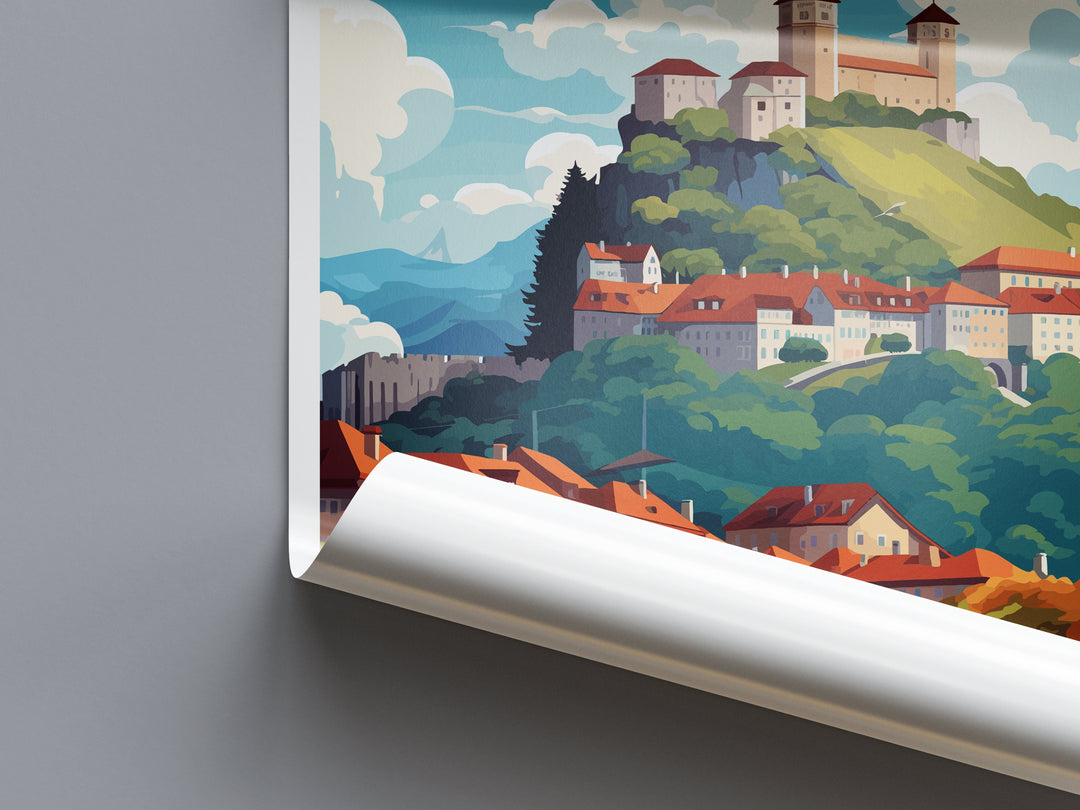 Ljubljana Travel Print Ljubljana Home Décor Slovenia Art Print Ljubljana Wall Print For Gift Wall Hanging Art Travel Slovenia Artwork