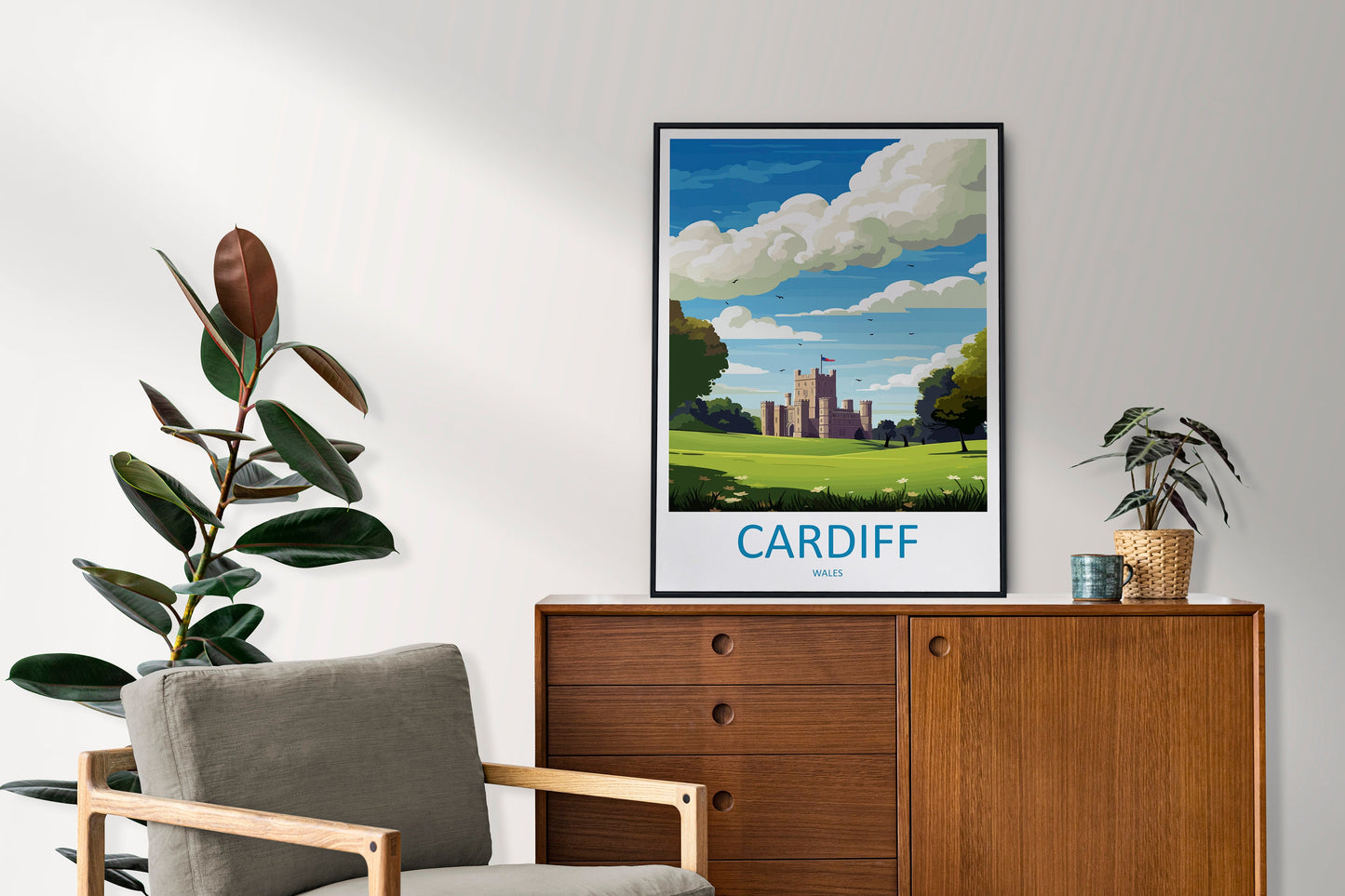 Cardiff Castle Print Cardiff Castle Home Decor Landscape Art Print Cardiff Castle Wall Art Wales Enthusiast Gift Wall Hanging Cardiff Wales