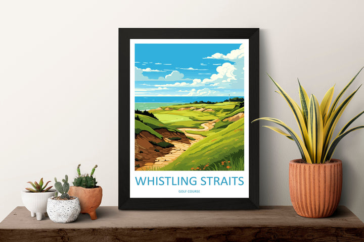 Whistling Straits Golf Course Travel Print Wall Art Whistling Straits Wall Hanging Home Décor Whistling Straits Gift Art Lovers Golf Art