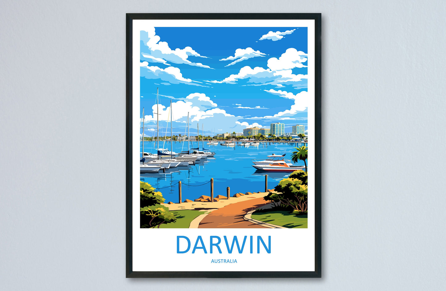 Darwin Travel Print Wall Art Darwin Wall Hanging Home Décor Darwin Gift Art Lovers Wall Art Australia Poster Deco Darwin Gift