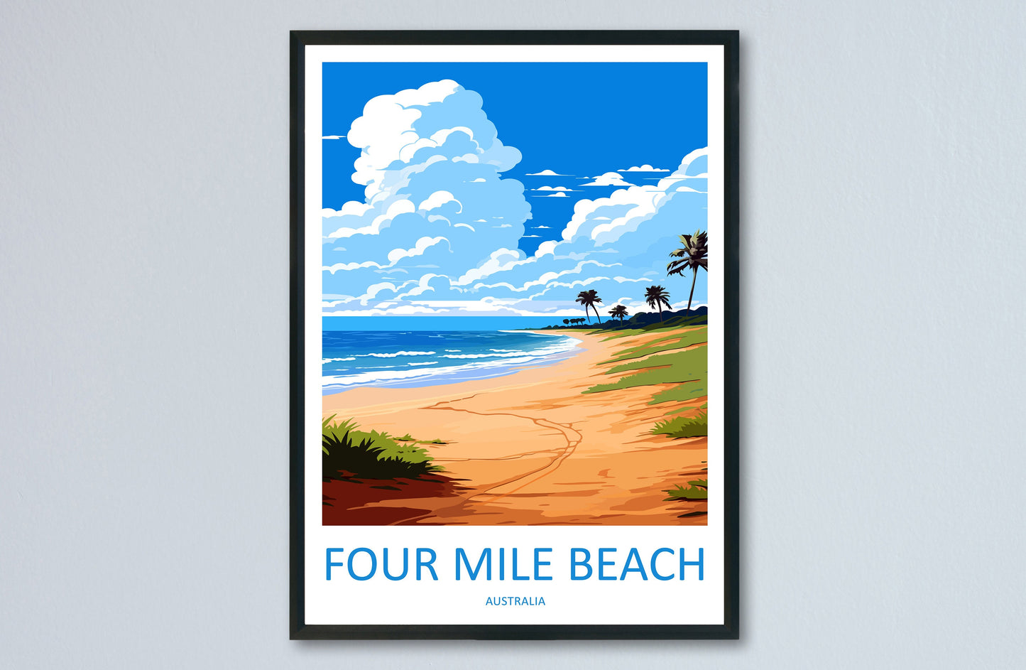 Four Mile Beach Travel Print Wall Art Four Mile Beach Wall Hanging Home Décor Four Mile Beach Gift Art Lovers Wall Art Australia Poster Art