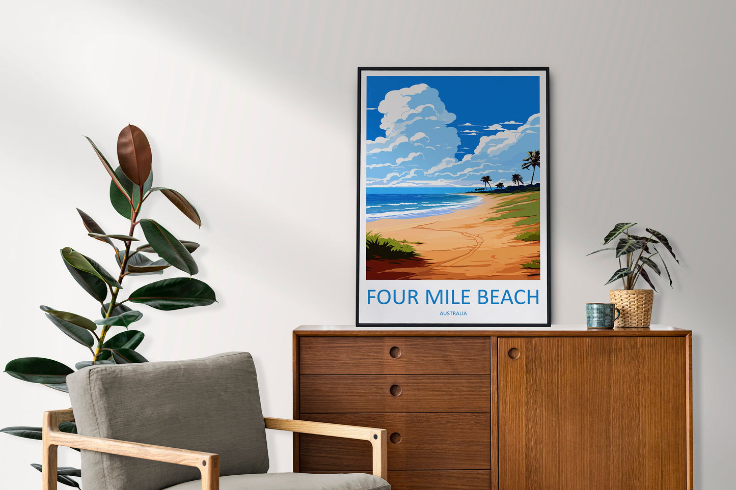 Four Mile Beach Travel Print Wall Art Four Mile Beach Wall Hanging Home Décor Four Mile Beach Gift Art Lovers Wall Art Australia Poster Art