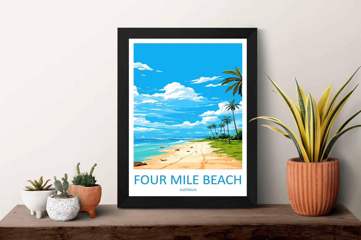 Four Mile Beach Travel Print Wall Art Four Mile Beach Wall Hanging Home Décor Four Mile Beach Gift Art Lovers Wall Art Australia Poster Art