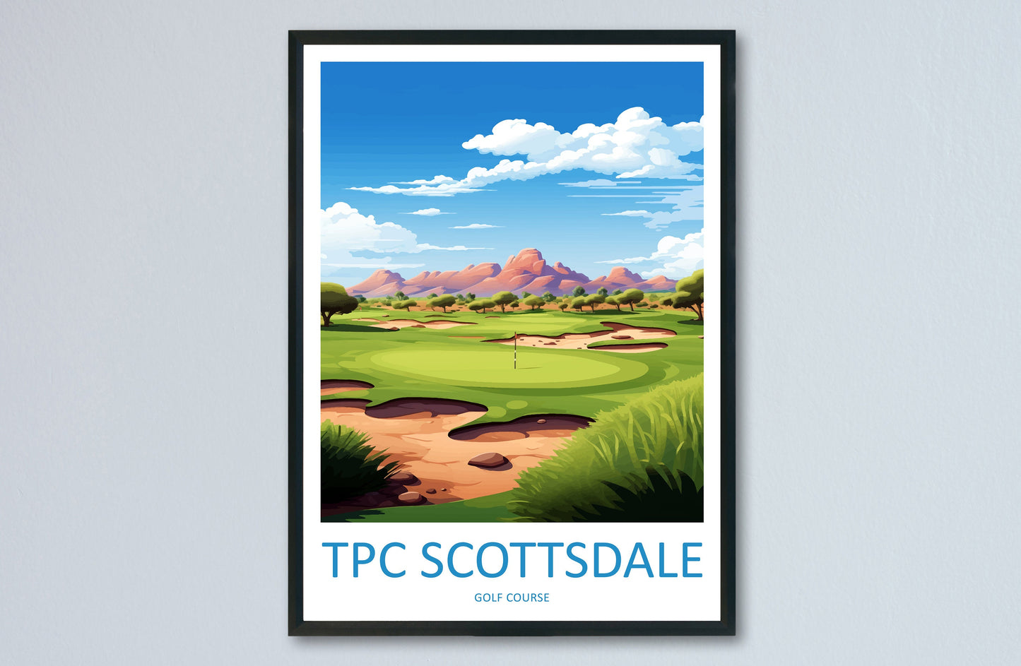 Tpc Scottsdale Golf Travel Print Wall Art Tpc Scottsdale Wall Hanging Home Décor Tpc Scottsdale Gift Art Lovers Arizona Art Travel Poster