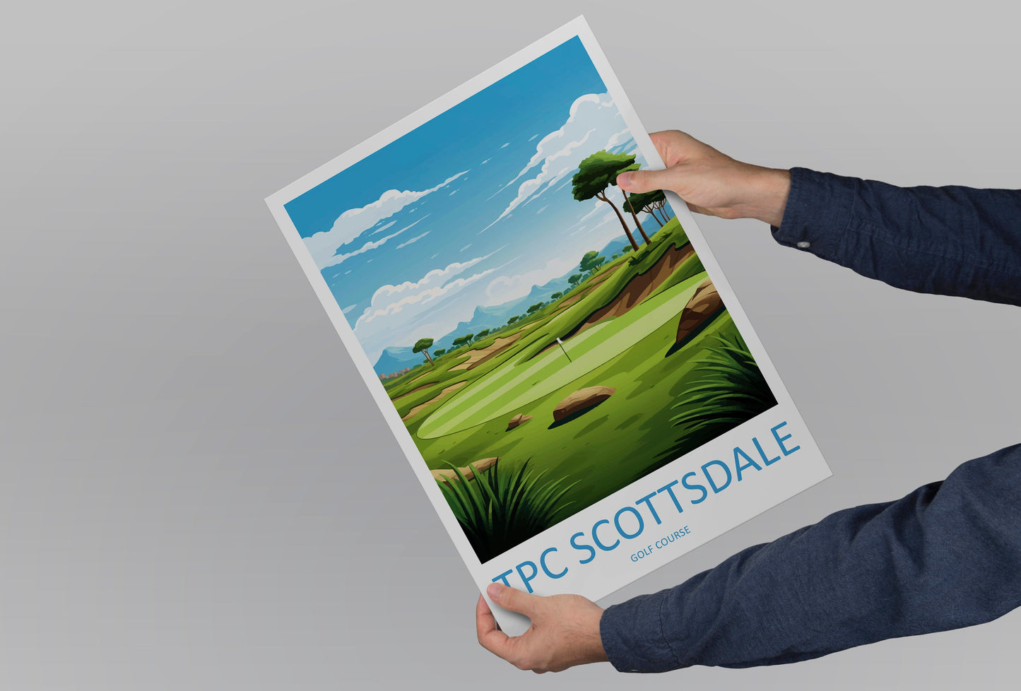 Tpc Scottsdale Golf Travel Print Wall Art Tpc Scottsdale Wall Hanging Home Décor Tpc Scottsdale Gift Art Lovers Arizona Art Travel Poster