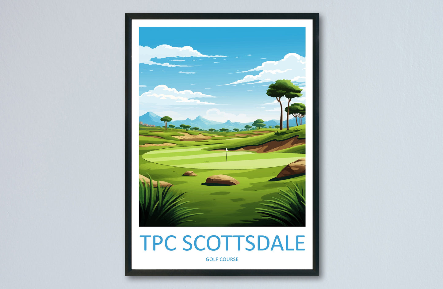 Tpc Scottsdale Golf Travel Print Wall Art Tpc Scottsdale Wall Hanging Home Décor Tpc Scottsdale Gift Art Lovers Arizona Art Travel Poster