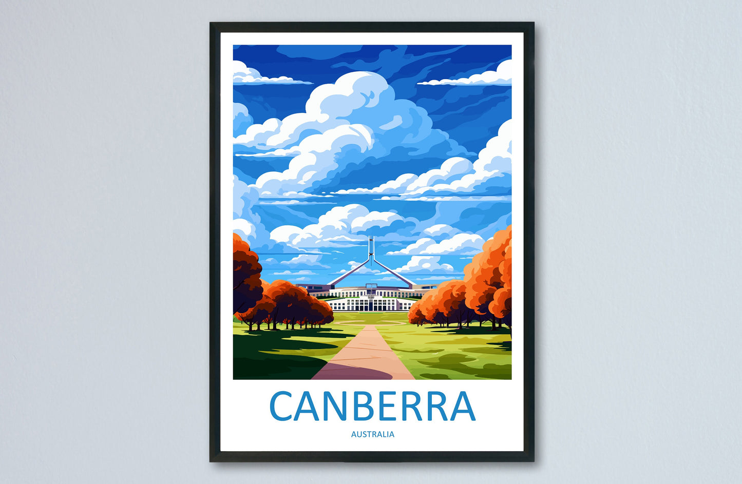 Canberra Travel Print Wall Art Canberra Wall Hanging Home Décor Canberra Gift Art Lovers Wall Art Australia Poster Art