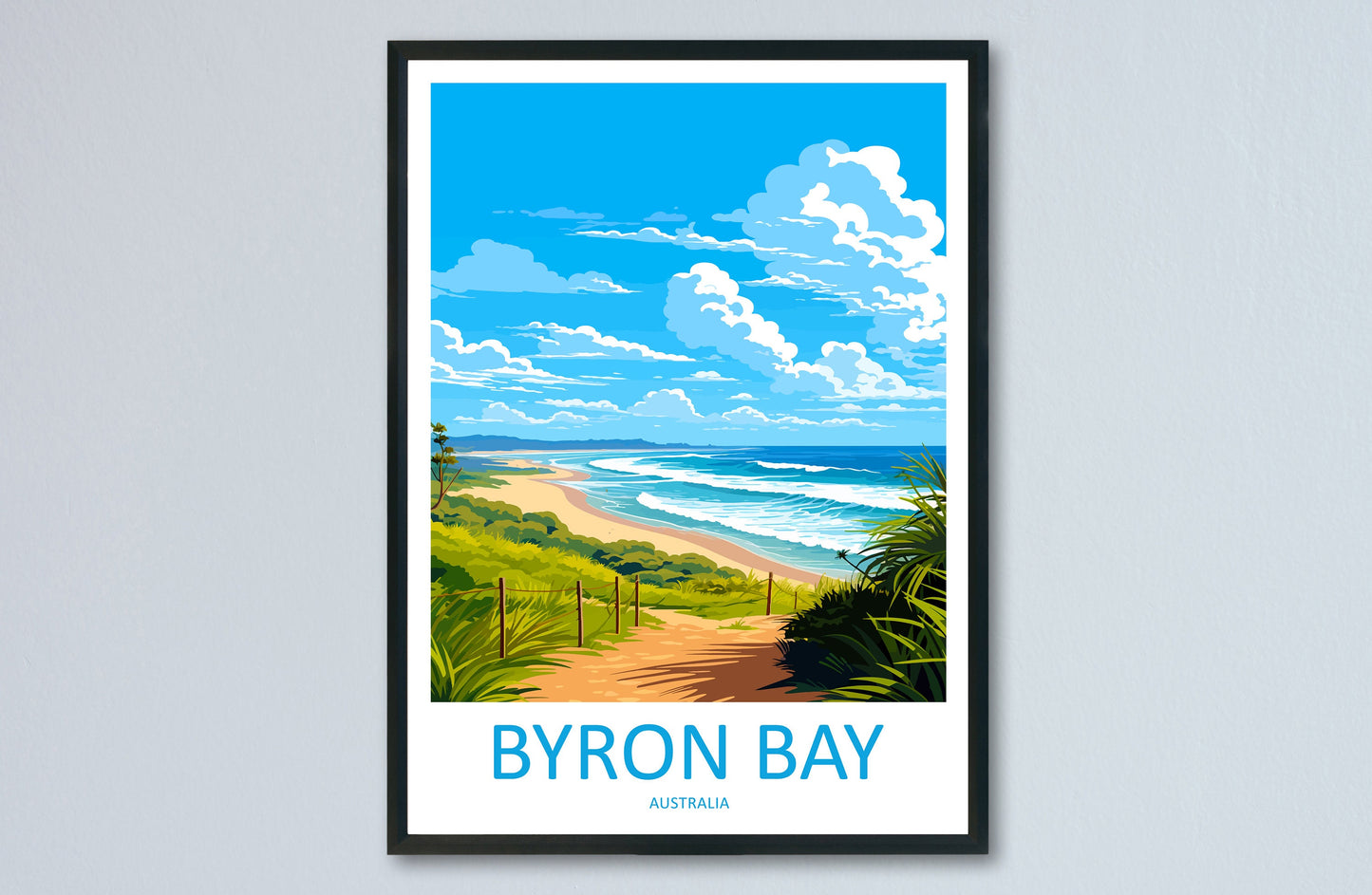 Byron Bay Travel Print Wall Art Byron Bay Wall Hanging Home Décor Byron Bay Gift Art Lovers Wall Art Australia Poster Art