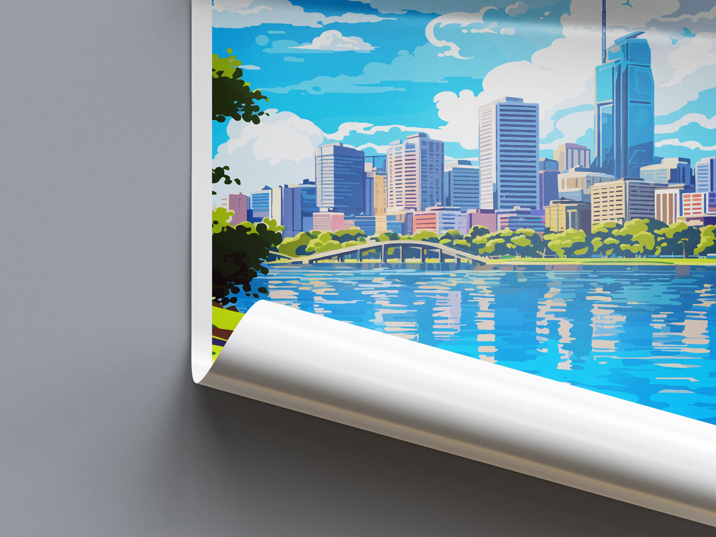 Brisbane Travel Print Wall Art Brisbane Wall Hanging Home Décor Brisbane Gift Art Lovers Wall Art Australia Poster Art