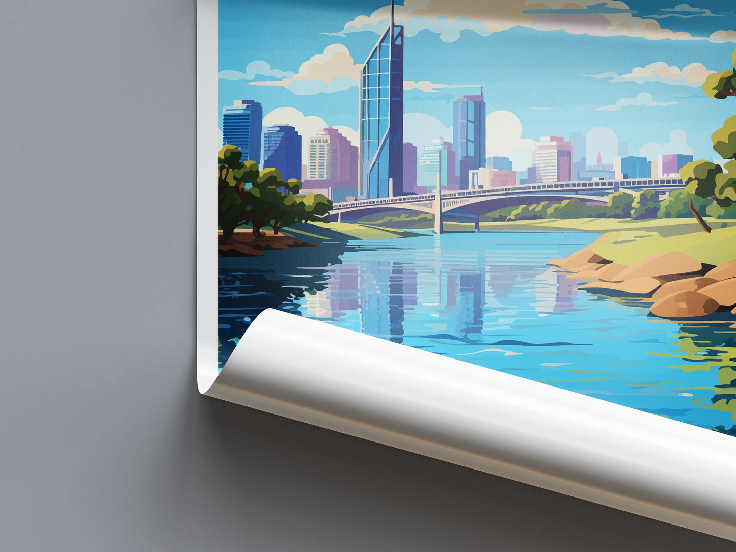 Brisbane Travel Print Wall Art Brisbane Wall Hanging Home Décor Brisbane Gift Art Lovers Wall Art Australia Poster Art