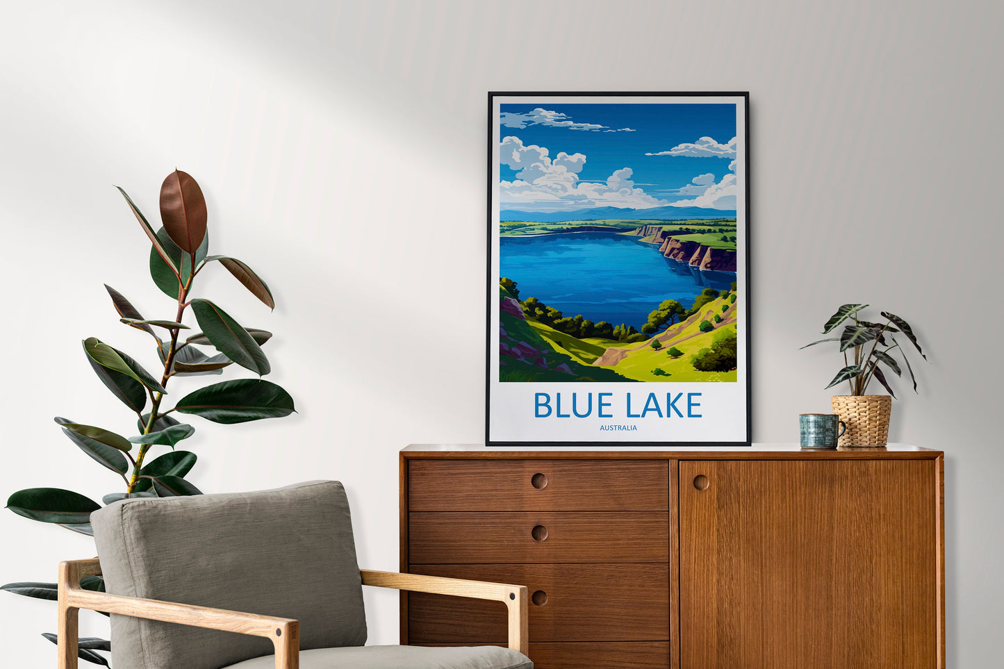 Blue Lake Travel Print Wall Art Blue Lake Wall Hanging Home Décor Blue Lake Gift Art Lovers Wall Art Australia Poster Art
