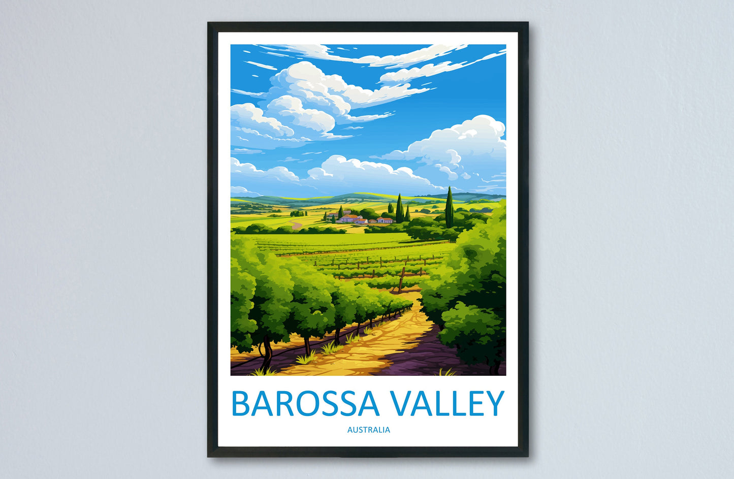 Barossa Valley Travel Print Wall Art Barossa Valley Wall Hanging Home Décor Barossa Valley Gift Art Lovers Wall Art Australia Poster Art