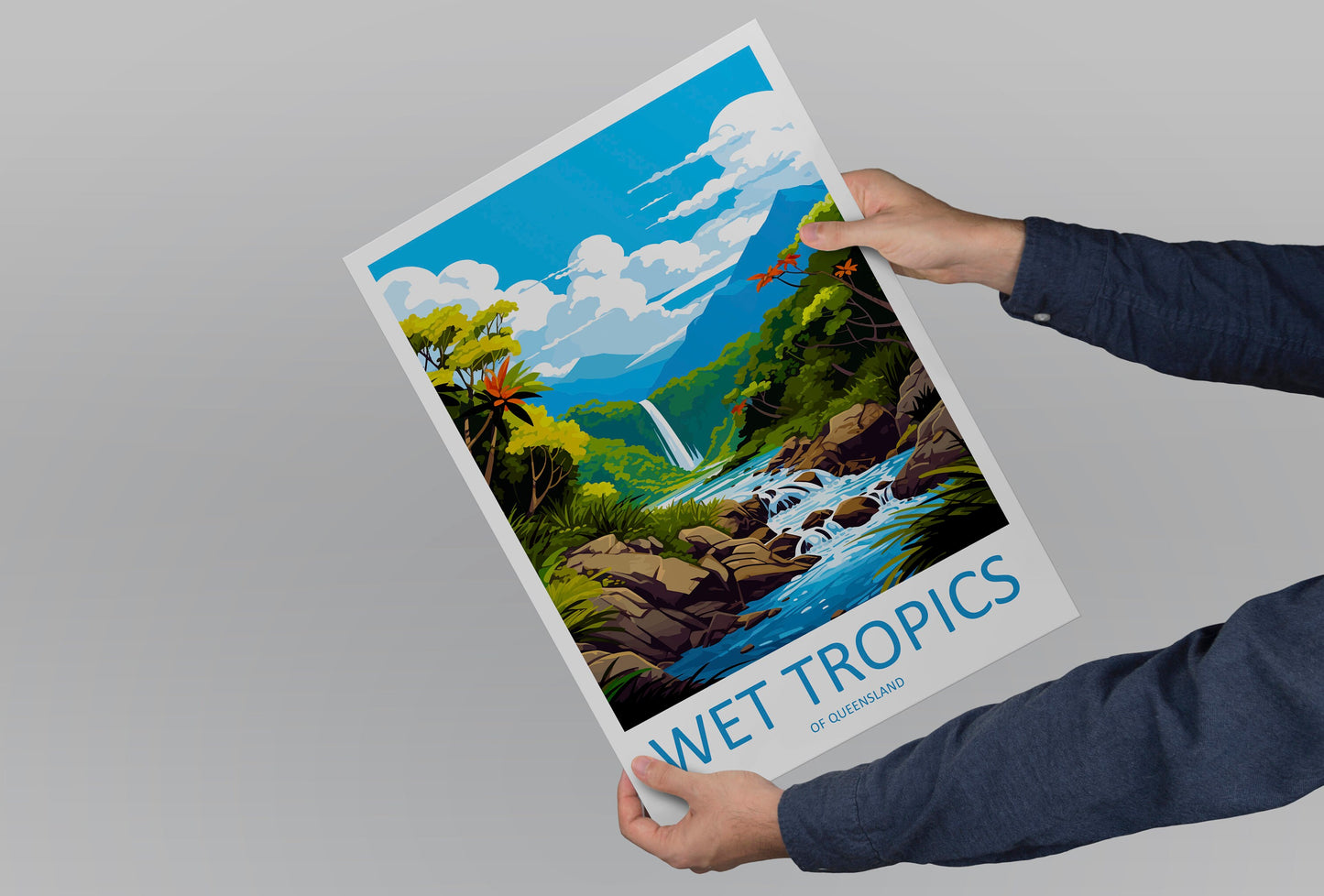 Wet Tropics Of Queensland Travel Print Wall Art Wet Tropics Of Queensland Wall Hanging Home Décor Wet Tropics Of Queensland Gift Art Lovers