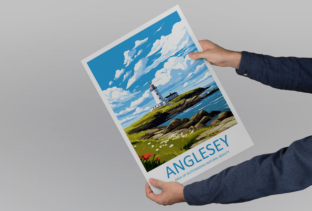 Anglesey Travel Print Wall Art Anglesey Wall Hanging Home Decor Anglesey Gift Art Lovers Wall Art AONB Wall Print AONB Travel Poster