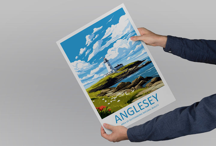 Anglesey Travel Print Wall Art Anglesey Wall Hanging Home Decor Anglesey Gift Art Lovers Wall Art AONB Wall Print AONB Travel Poster