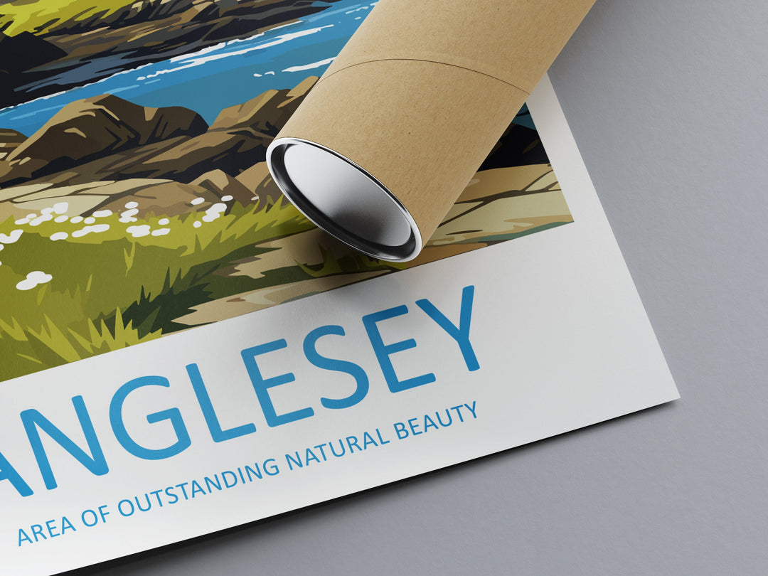 Anglesey Travel Print Wall Art Anglesey Wall Hanging Home Decor Anglesey Gift Art Lovers Wall Art AONB Wall Print AONB Travel Poster