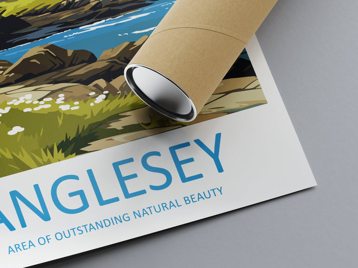 Anglesey Travel Print Wall Art Anglesey Wall Hanging Home Decor Anglesey Gift Art Lovers Wall Art AONB Wall Print AONB Travel Poster