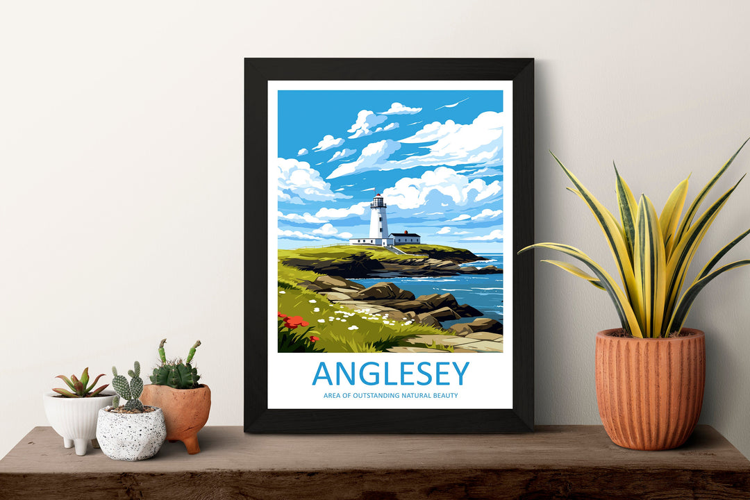 Anglesey Travel Print Wall Art Anglesey Wall Hanging Home Decor Anglesey Gift Art Lovers Wall Art AONB Wall Print AONB Travel Poster