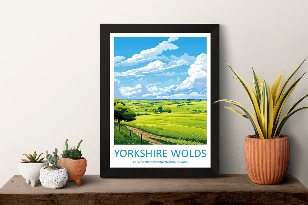 Yorkshire Wolds Travel Print Wall Art Yorkshire Wolds Wall Hanging Home Decor Yorkshire Wolds Gift Art Lovers Wall Art AONB Wall Print AONB