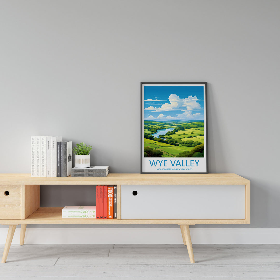 Wye Valley Travel Print Wall Art Wye Valley Wall Hanging Home Decor Wye Valley Gift Art Lovers Wall Art AONB Wall Print AONB Travel Print
