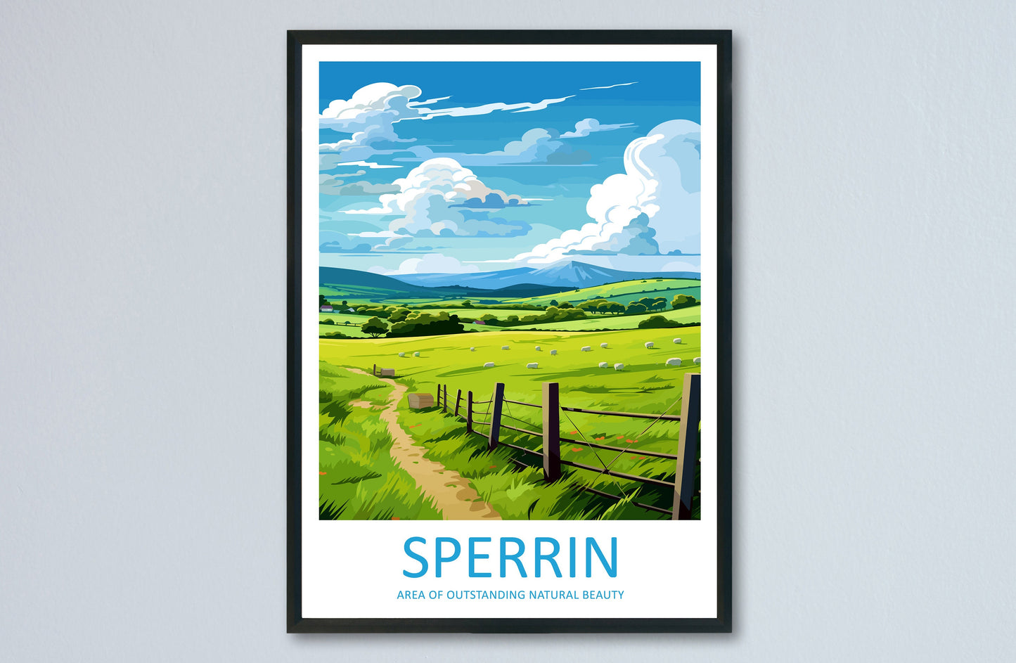 Sperrin Travel Print Wall Art Sperrin Wall Hanging Home Decor Sperrin Gift Art Lovers Wall Art AONB Wall Print AONB Travel Poster