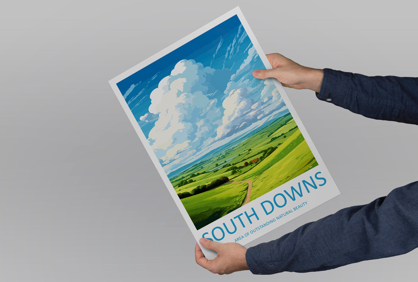 South Downs Travel Print Wall Art South Downs Wall Hanging Home Decor South Downs Gift Art Lovers Wall Art AONB Wall Print AONB Travel Print