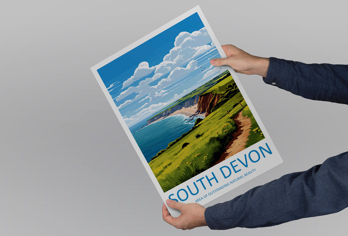 South Devon Travel Print Wall Art South Devon Wall Hanging Home Decor South Devon Gift Art Lovers Wall Art AONB Wall Print AONB Travel Print