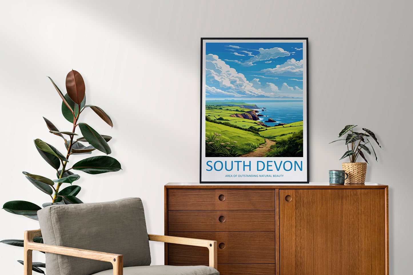 South Devon Travel Print Wall Art South Devon Wall Hanging Home Decor South Devon Gift Art Lovers Wall Art AONB Wall Print AONB Travel Print