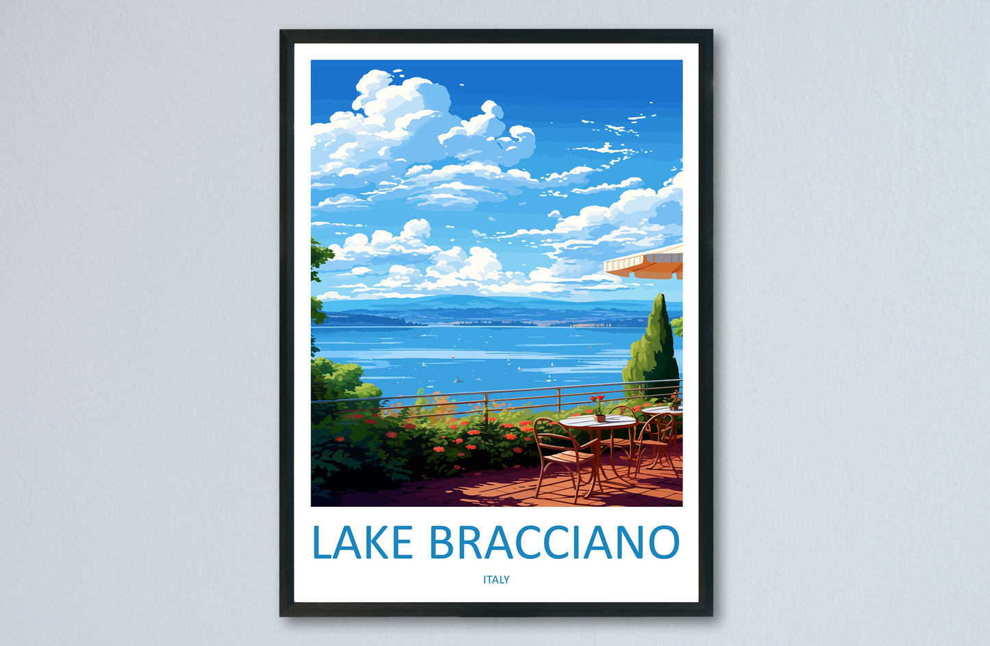 Lake Bracciano Travel Print Wall Art Lake Bracciano Italy Wall Hanging Home Decor Lake Bracciano Gift Art Lovers Wall Art Print Italy
