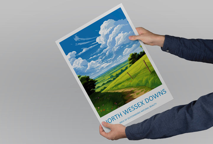 North Wessex Downs Travel Print Wall Art North Wessex Downs Wall Hanging Home Decor North Wessex Downs Gift Art Lovers Wall Art AONB Print