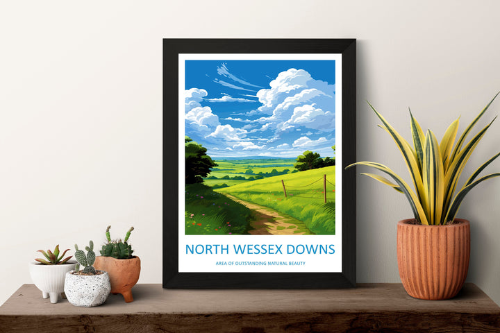 North Wessex Downs Travel Print Wall Art North Wessex Downs Wall Hanging Home Decor North Wessex Downs Gift Art Lovers Wall Art AONB Print