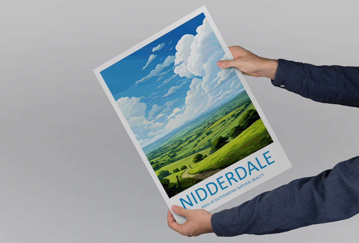 Nidderdale Travel Print Wall Art Nidderdale Wall Hanging Home Decor Nidderdale Gift Art Lovers Wall Art AONB Print Travel Poster