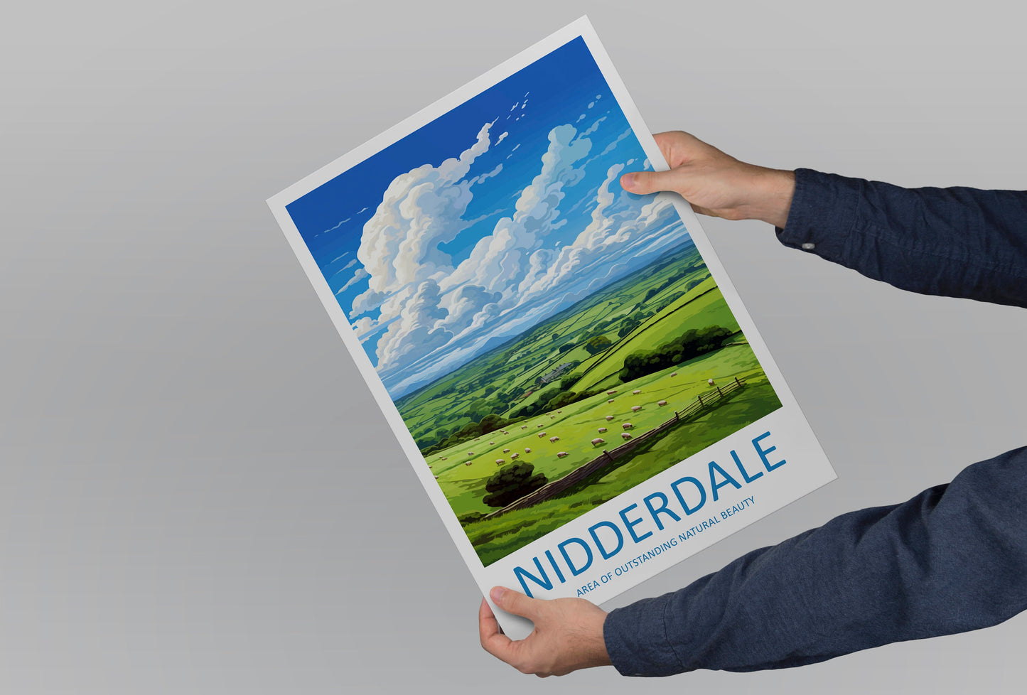 Nidderdale Travel Print Wall Art Nidderdale Wall Hanging Home Decor Nidderdale Gift Art Lovers Wall Art AONB Print Travel Poster