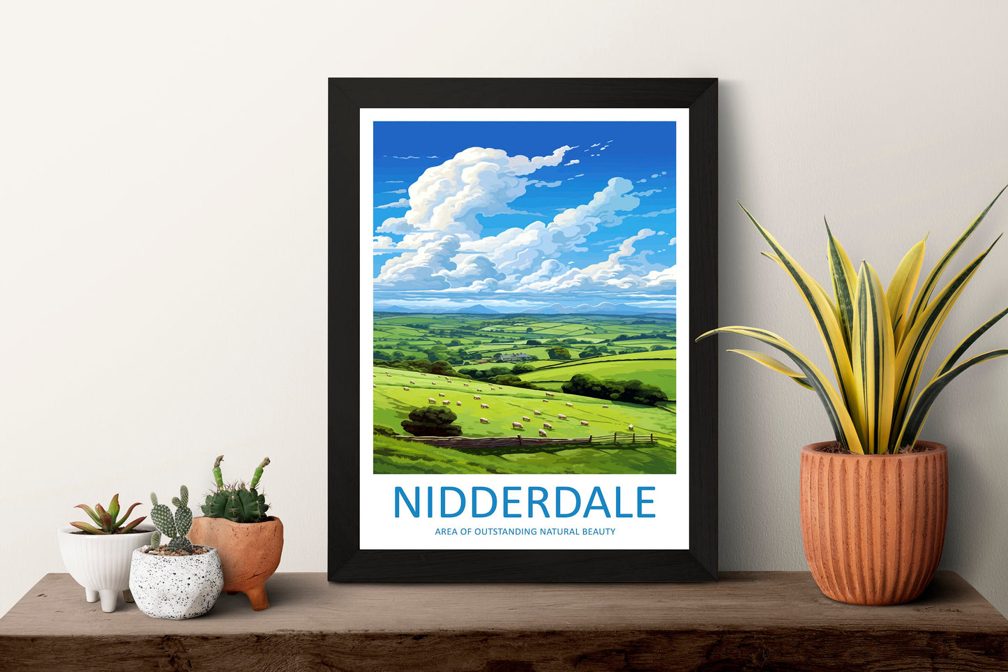 Nidderdale Travel Print Wall Art Nidderdale Wall Hanging Home Decor Nidderdale Gift Art Lovers Wall Art AONB Print Travel Poster