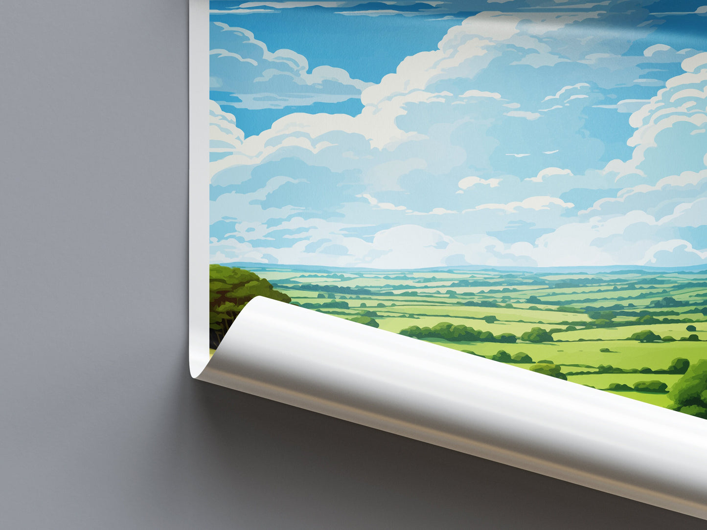 Mendip Hills Travel Print Wall Art Mendip Hills Wall Hanging Home Decor Mendip Hills Gift Art Lovers Wall Art AONB Print Travel Poster