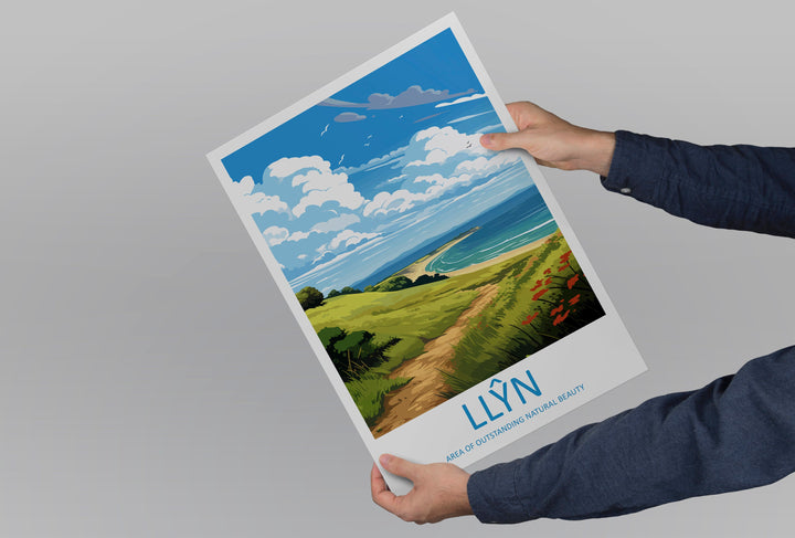 Llŷn Travel Print Wall Art Llŷn Wall Hanging Home Decor Llŷn Gift Art Lovers Wall Art AONB Print Travel Poster