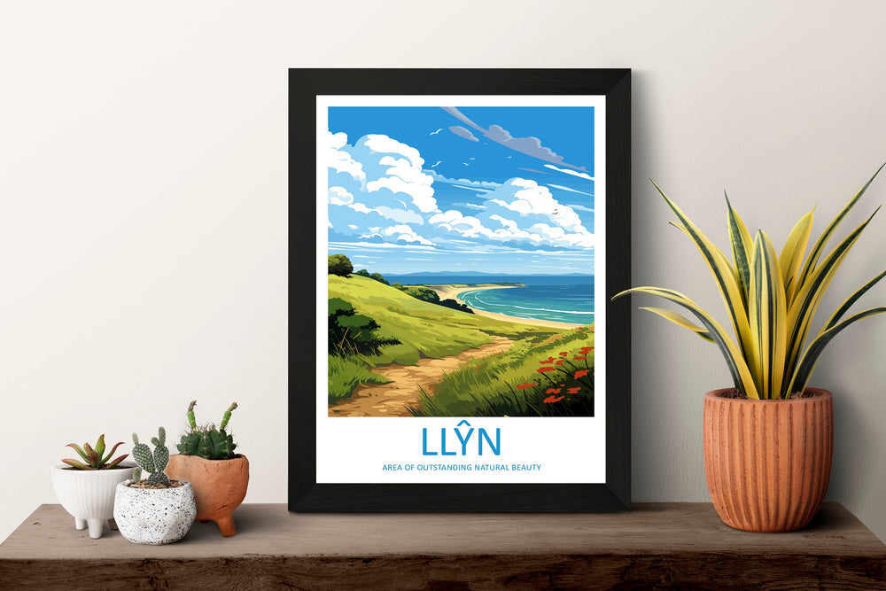 Llŷn Travel Print Wall Art Llŷn Wall Hanging Home Decor Llŷn Gift Art Lovers Wall Art AONB Print Travel Poster