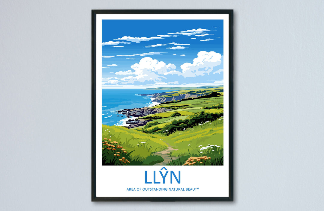 Llŷn Travel Print Wall Art Llŷn Wall Hanging Home Decor Llŷn Gift Art Lovers Wall Art AONB Print Travel Poster