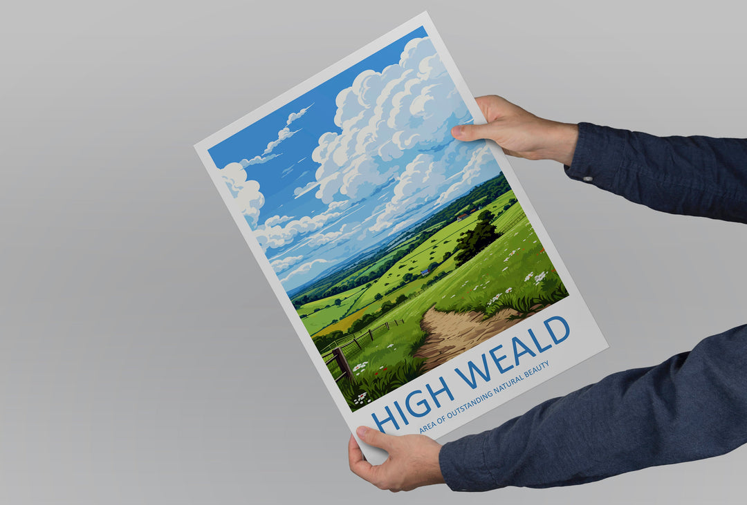 High Weald Travel Print Wall Art High Weald Wall Hanging Home Decor High Weald Gift Art Lovers Wall Art AONB Print