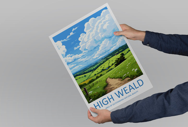High Weald Travel Print Wall Art High Weald Wall Hanging Home Decor High Weald Gift Art Lovers Wall Art AONB Print