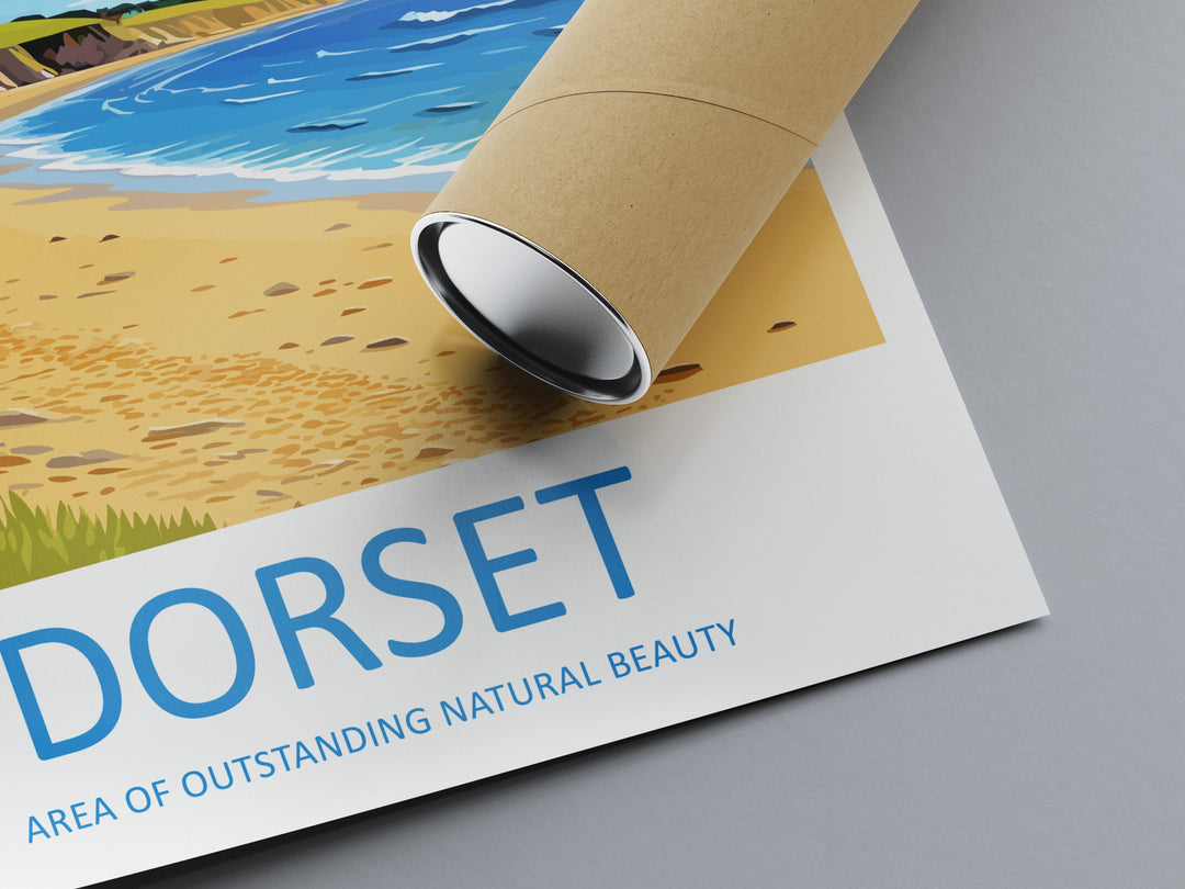 Dorset Travel Print Wall Art Dorset Wall Hanging Home Decor Dorset Gift Art Lovers Wall Art AONB Print