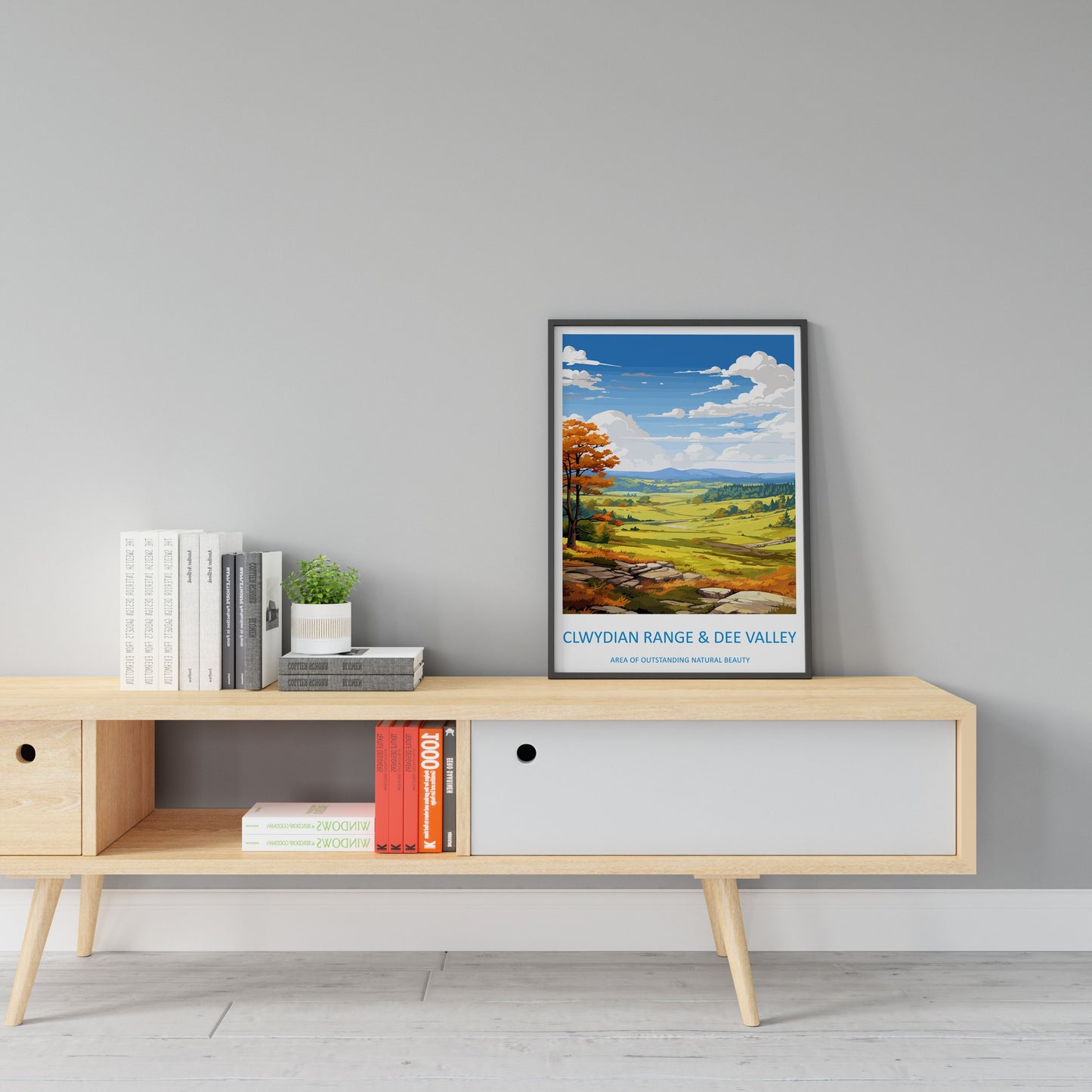 Clwydian Range and Dee Valley Travel Print Wall Art Clwydian Range and Dee Valley Wall Hanging Home Decor Clwydian Range and Dee Valley AONB