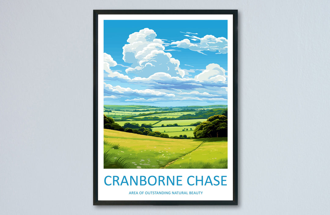 Cranborne Chase Travel Print Wall Art Cranborne Chase Wall Hanging Home Decor Cranborne Chase Gift Art Lovers Wall Art AONB Print