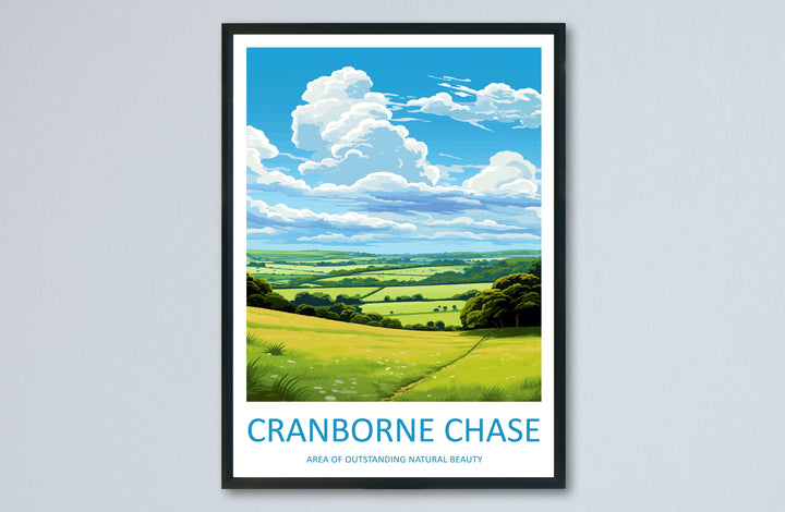 Cranborne Chase Travel Print Wall Art Cranborne Chase Wall Hanging Home Decor Cranborne Chase Gift Art Lovers Wall Art AONB Print