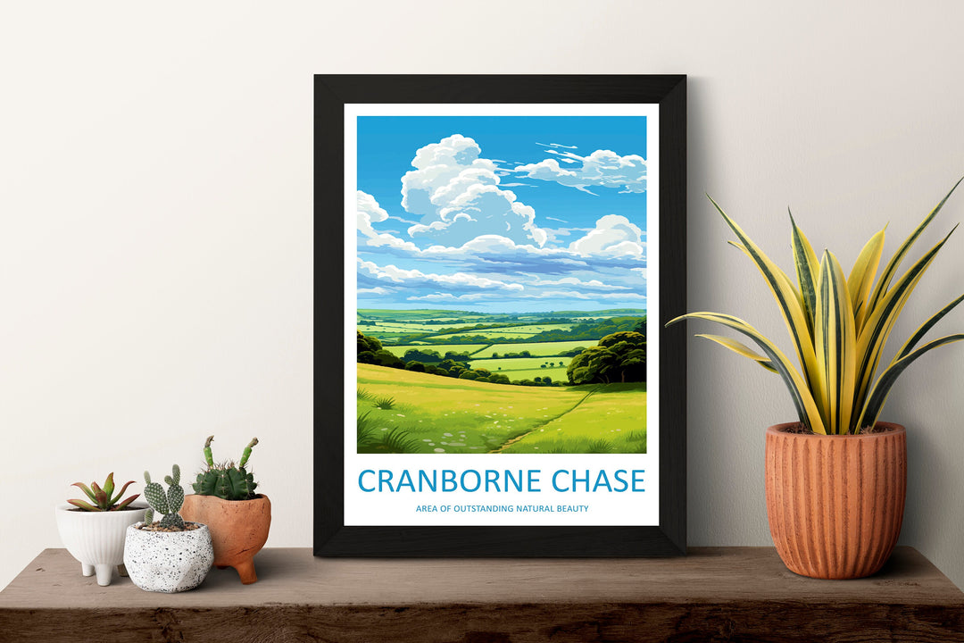 Cranborne Chase Travel Print Wall Art Cranborne Chase Wall Hanging Home Decor Cranborne Chase Gift Art Lovers Wall Art AONB Print