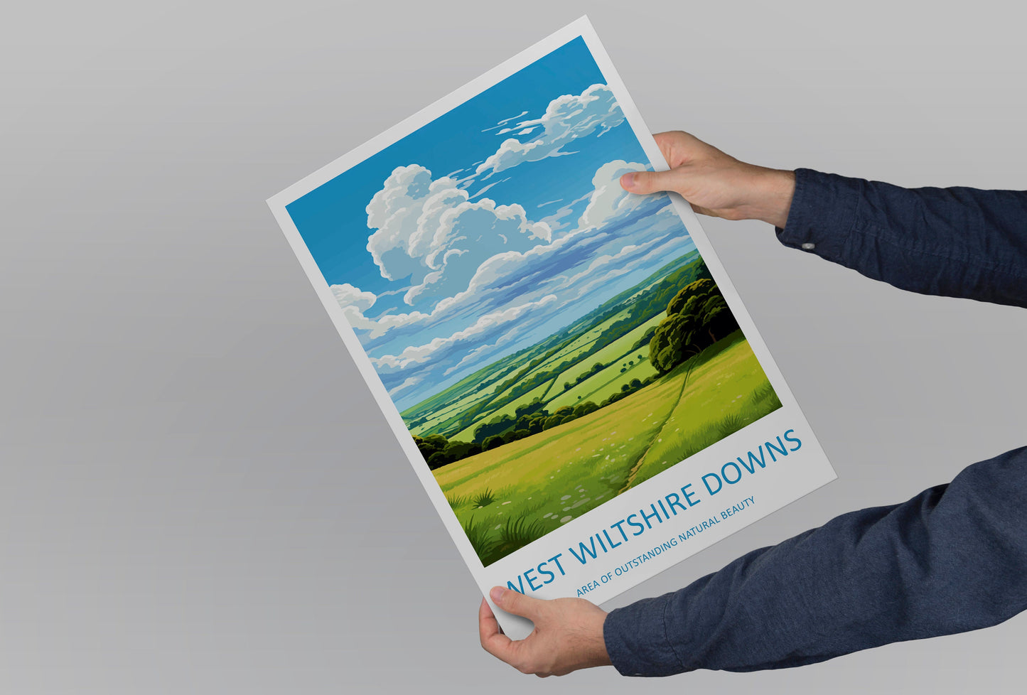 West Wiltshire Downs Travel Print Wall Art West Wiltshire Downs Wall Hanging Home Decor West Wiltshire Downs Gift Art Lovers Wall Art AONB