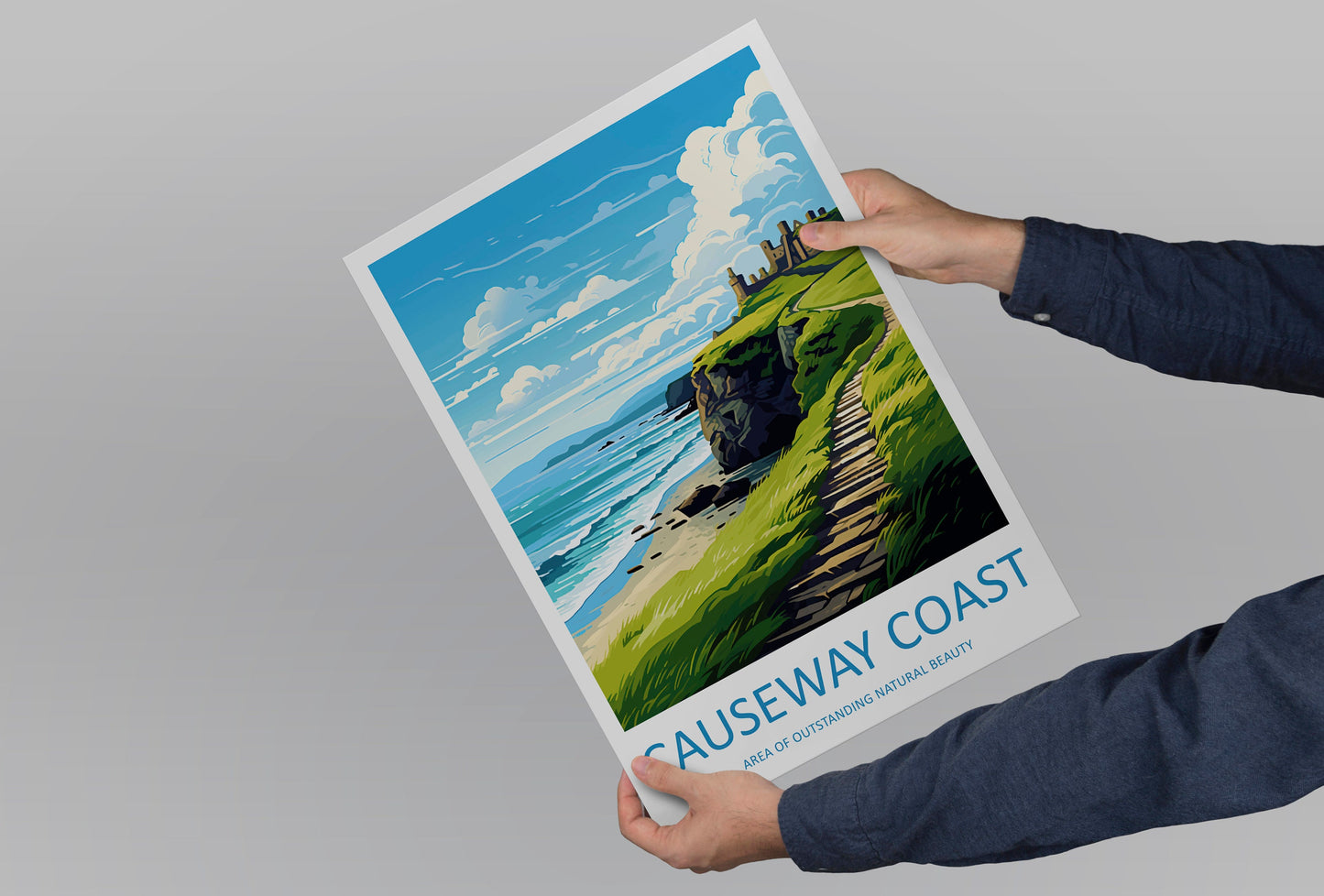 Causeway Coast Travel Print Wall Art Causeway Coast Wall Hanging Home Decor Causeway Coast Gift Art Lovers Wall Art AONB Print