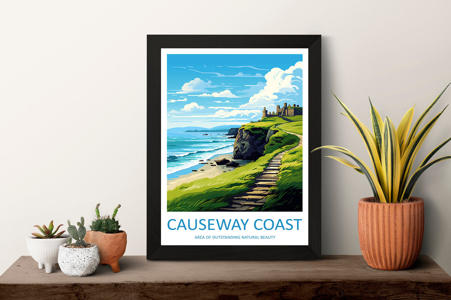 Causeway Coast Travel Print Wall Art Causeway Coast Wall Hanging Home Decor Causeway Coast Gift Art Lovers Wall Art AONB Print